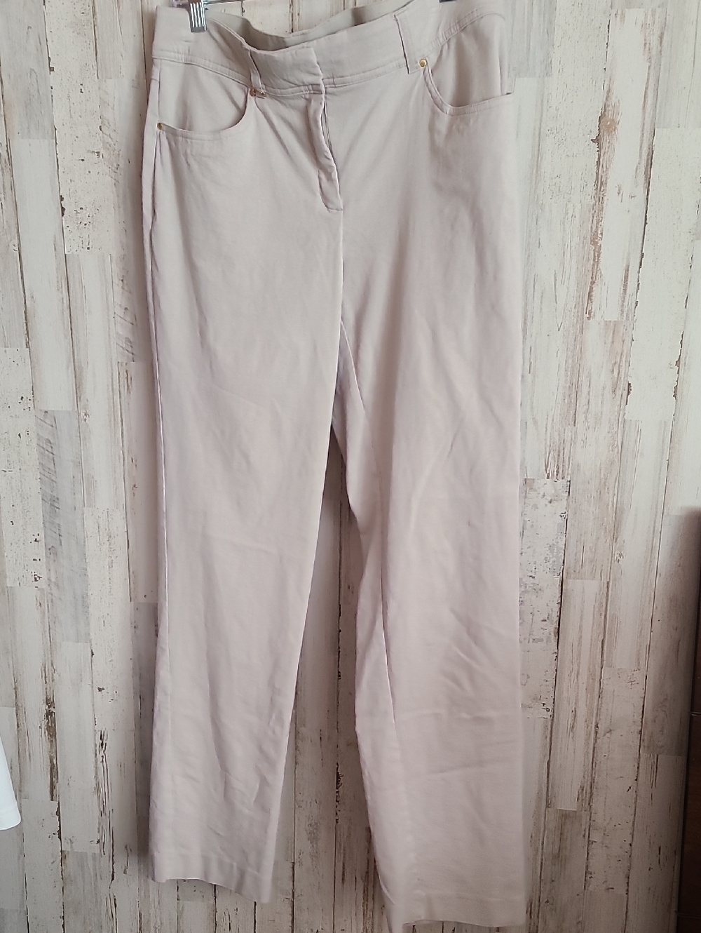 JM Collection Straight-Leg Pants in Light Beige